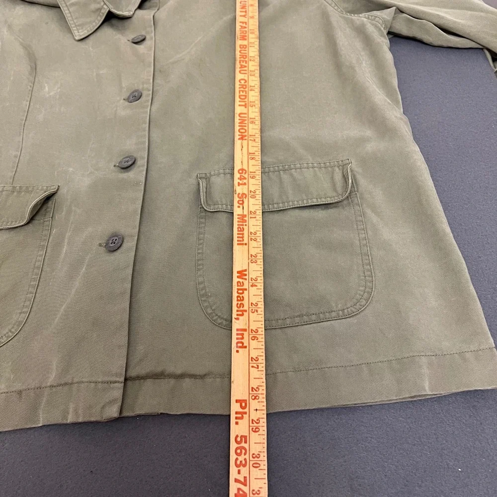 LL Bean Womens Utility Field Chore Barn Jacket Olive Green Y2K Unlined Size‎ 22W - Picture 8 of 9